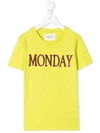 Alberta Ferretti Teen Monday Slogan T-shirt In Giallo