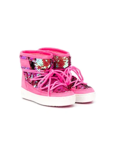 Moon Boot Kids' Sequin Embellished Ankle Snow Boots In Pink