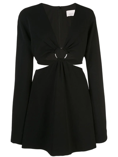 Cinq À Sept Cinq A Sept Sola Bell-sleeve Cutout Mini Dress In Black
