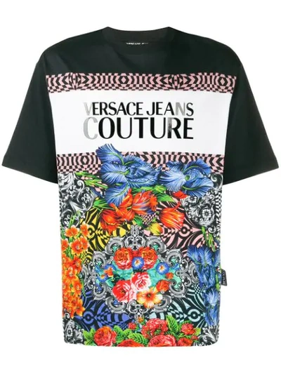 Versace Jeans Couture Floral Print T-shirt In Multicolor