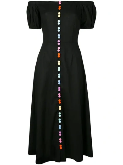 Olivia Rubin Rainbow Button Dress In Black