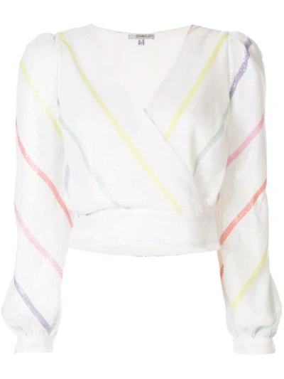 Olivia Rubin Striped Long-sleeved Top In White