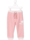 Dolce & Gabbana Babies' Logo Track Pants In Pink