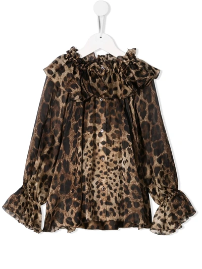 Dolce & Gabbana Dolce E Gabbana Kids Leopard Blouse In Unica