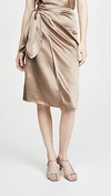Cinq À Sept Cinq A Sept Mya Silk Tie-waist Wrap Skirt In Pewter