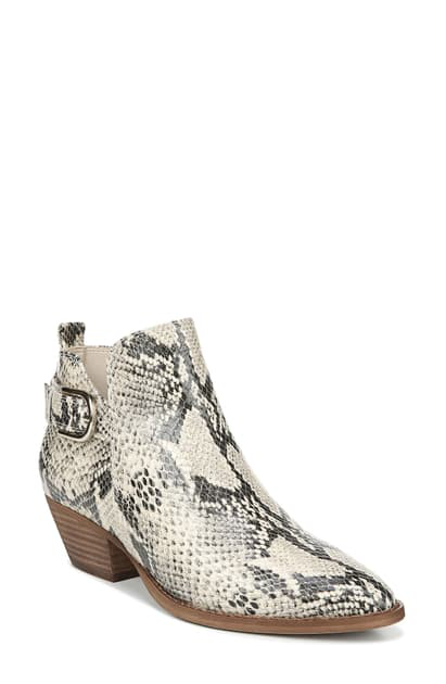 pointed toe snake print booties