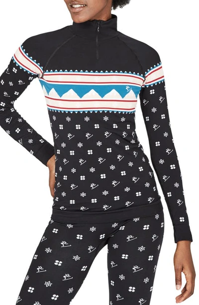 Sweaty Betty Fair Isle Print Long Sleeve Quarter Zip Pullover In Betty Fairisle Jacquard