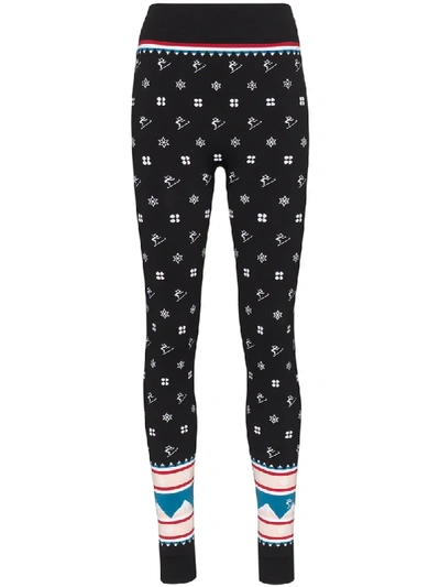 Sweaty Betty Fair Isle Ski Base Layer Leggings In Black