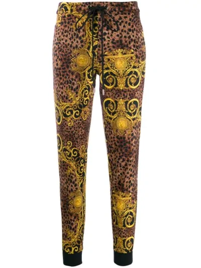 Versace Jeans Couture Women's Sport Tracksuit Trousers  Leo Baroque In Brown