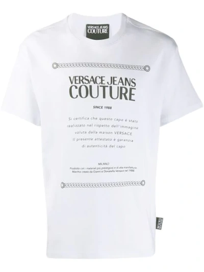 Versace Jeans Couture Etichetta Label Print T-shirt In White