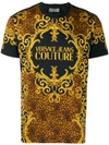 Versace Jeans Couture Baroque Printed Cotton Jersey T-shirt In Brown