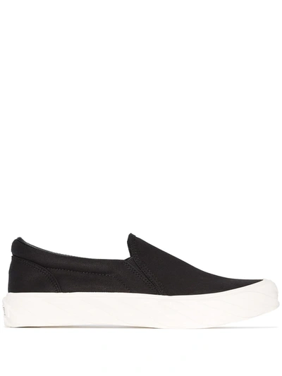 Age Black Carbon Coated Canvas Slip-on Sneakers