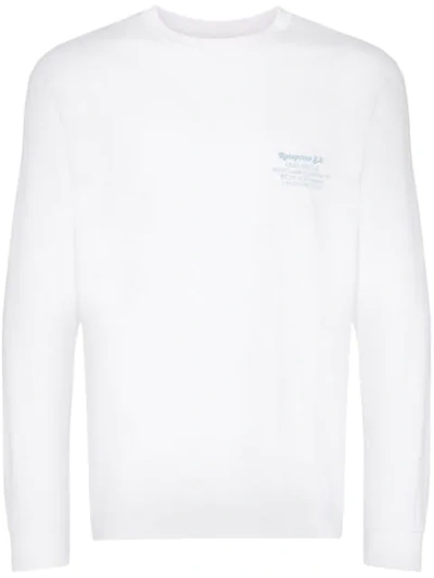 Reception Ciao Bella London Graphic Print Long-sleeved Cotton T-shirt In White