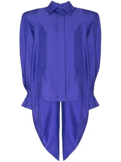 Montana Structured Shoulder Blouse In Purple