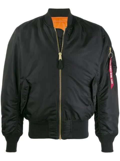 Alpha Industries L2b Scout Nylon Standard Fit Bomber Jacket In Black Modesens