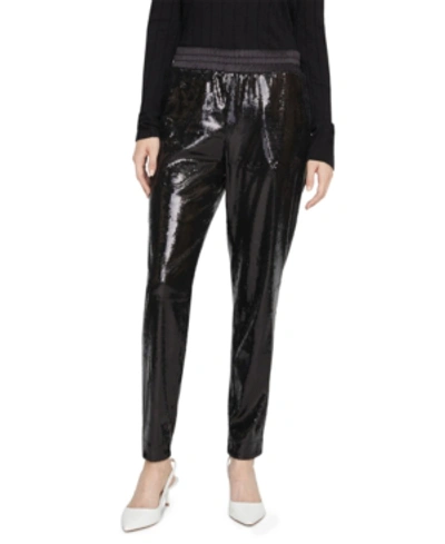 Sanctuary Night Fever Sequined Pull-on Trousers In Black Sequin