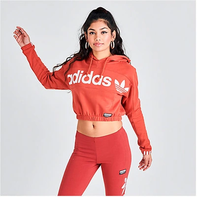 Adidas Originals Adidas Women's Originals Crop Hoodie In Orange | ModeSens