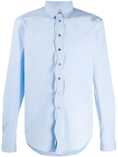 Marco De Vincenzo Wavy-placket Slim Shirt In Blue