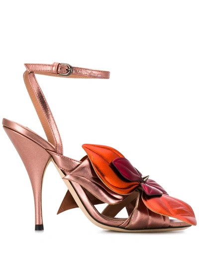 Marco De Vincenzo Flower Embellished Sandals In Pink
