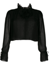 Marco De Vincenzo Georgette Blouse In 99 Black