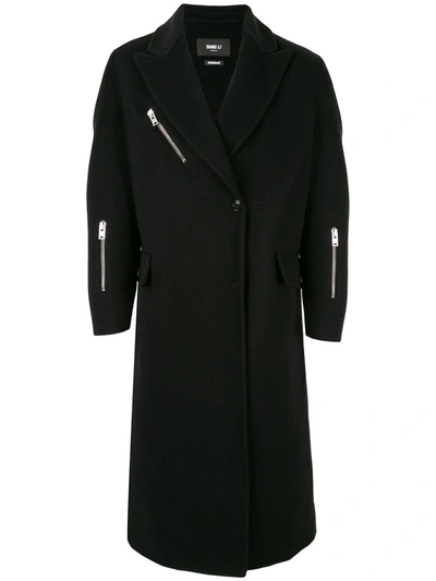 Yang Li Single-breasted Zip Coat In Black