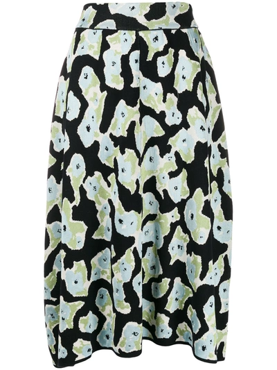 Christian Wijnants Floral Embroidered Midi Skirt In Black