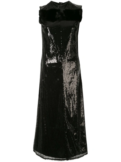 Yang Li Sequinned Midi Dress In Black