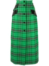 Yang Li Plaid Midi Skirt In Green