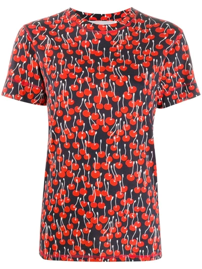 Victoria Victoria Beckham Cherry Print T-shirt In Red/midnight