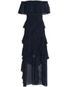Badgley Mischka Long Dress In Dark Blue