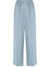 Mm6 Maison Margiela Wide-leg Cropped Trousers In Blue