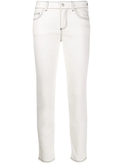 Alexander Mcqueen Jeans With Contrast Seams In White