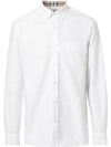 Burberry Button Down Collar Oxford Shirt In White