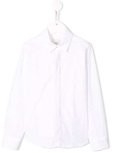 Fendi Classic Long-sleeved Shirt In White