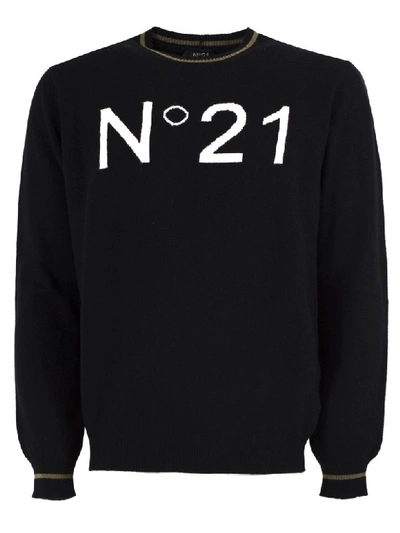 N°21 Black Virgin Wool Sweater In Nero