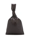 Bottega Veneta Leather Knot Bag In Black & Silver
