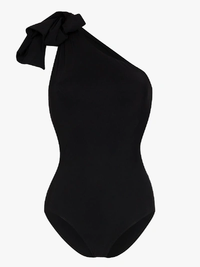 Araks Melika One-shoulder Bow Detail Swimsuit In Black