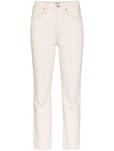 3x1 Claudia High Waist Slim Jeans In White