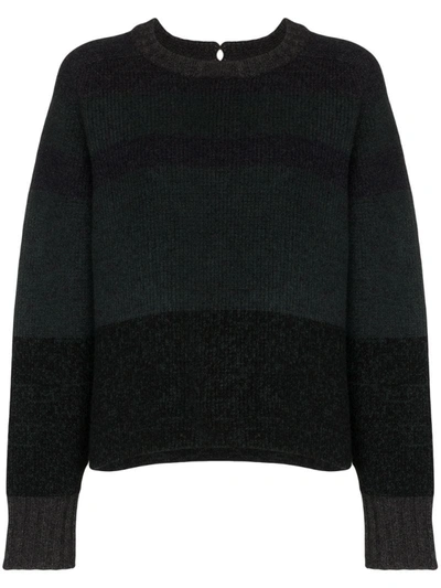 Le Kasha Leith Striped Cashmere Jumper In Grey