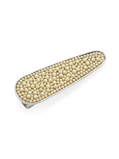 Kate Spade Faux-pearl Silvertone Hair Clip In Cream