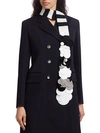 Prada Women's Cashmere Knit Paillette Scarf In Black White
