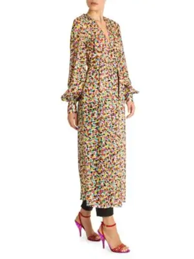 Attico Spotted Print Cher Robe Dress In Yellow Multi