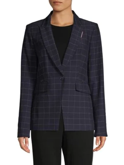 Tommy Hilfiger Windowpane Check Blazer In Midnight