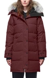 Canada Goose Shelburne Fusion Fit Genuine Coyote Fur Trim Down Parka In Elderberry