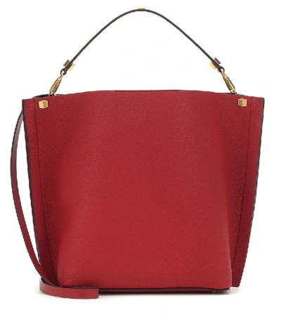 Valentino Garavani Go Logo Escape Leather Hobo Bag - Red In Rosso Valentino