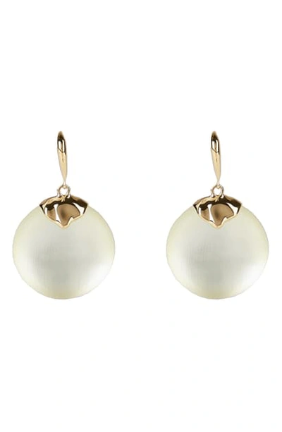 Alexis Bittar Asteria Nova Crumpled Metal Circle Drop Earrings In Ivory