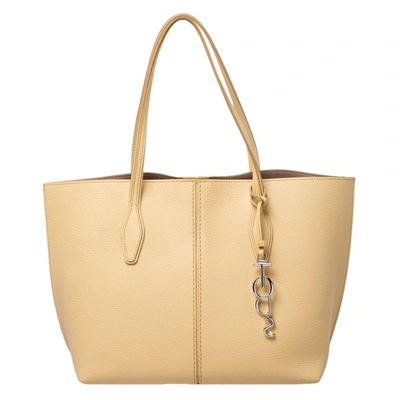 Pre-owned Tod's Yellow Leather Medium Joy Shopper Tote