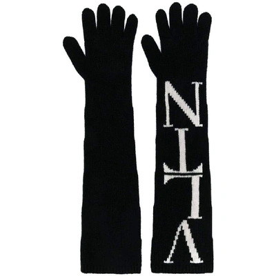 Valentino Garavani Black Wool Gloves