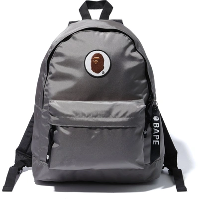 Pre-owned Bape  Happy New Year Ape Head Patch Backpack Grey