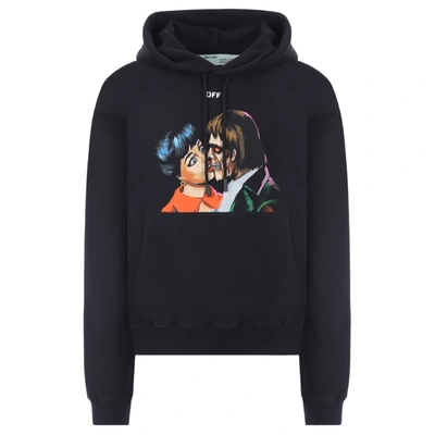Pre-owned Off-white Kiss' Graphic Print Hoodie Black/multicolor